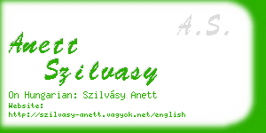 anett szilvasy business card