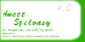 anett szilvasy business card